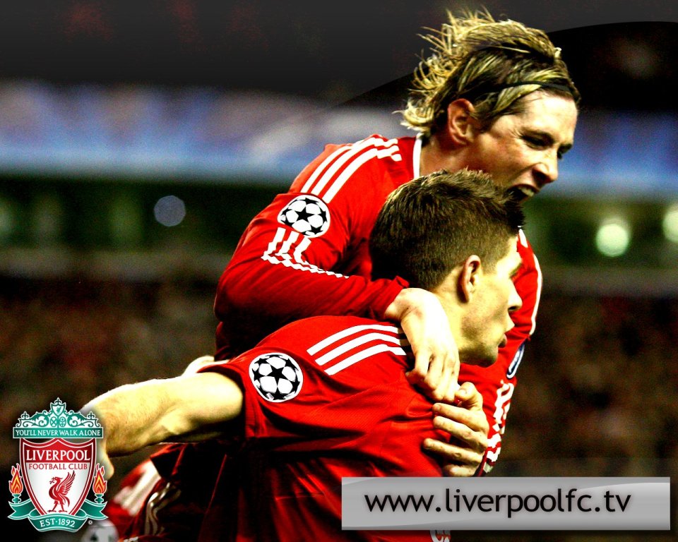 Fernando Torres Steven Gerrard Liverpool Champions League Celebration