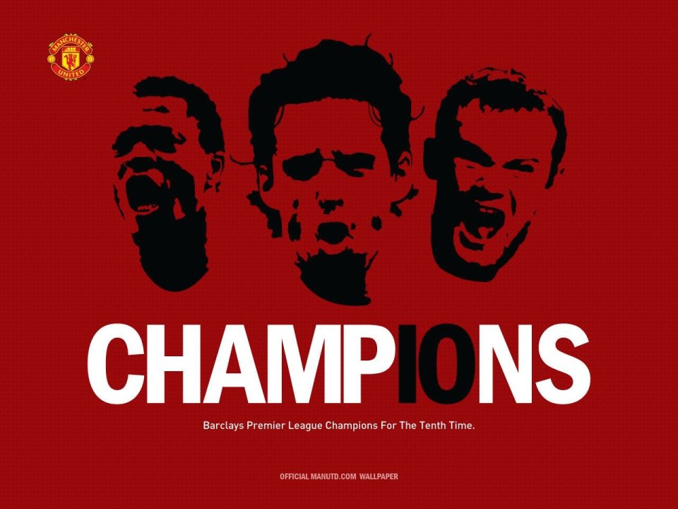 Manchester United 10th Premier League Champions Poster