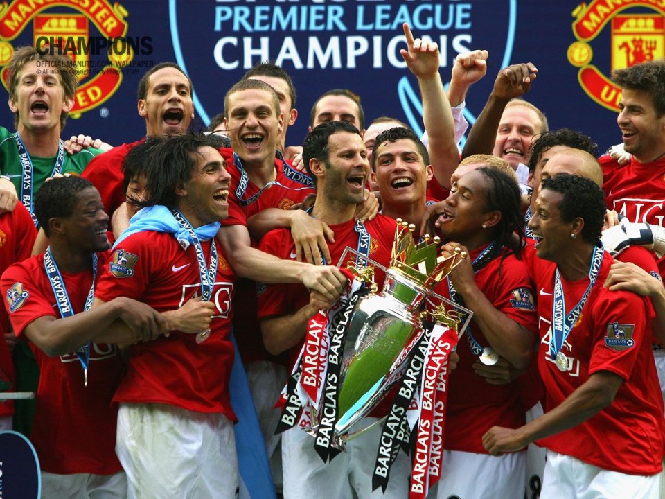 Manchester United 2008 Premier League Championship Team Celebration