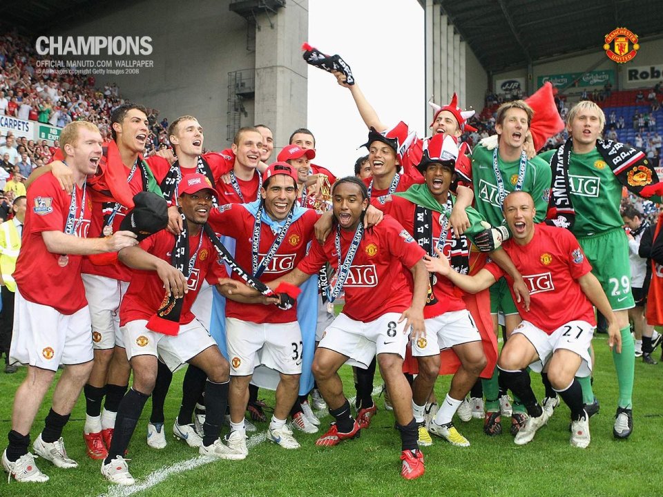 2008 Manchester United Premier League Championship Team Celebration