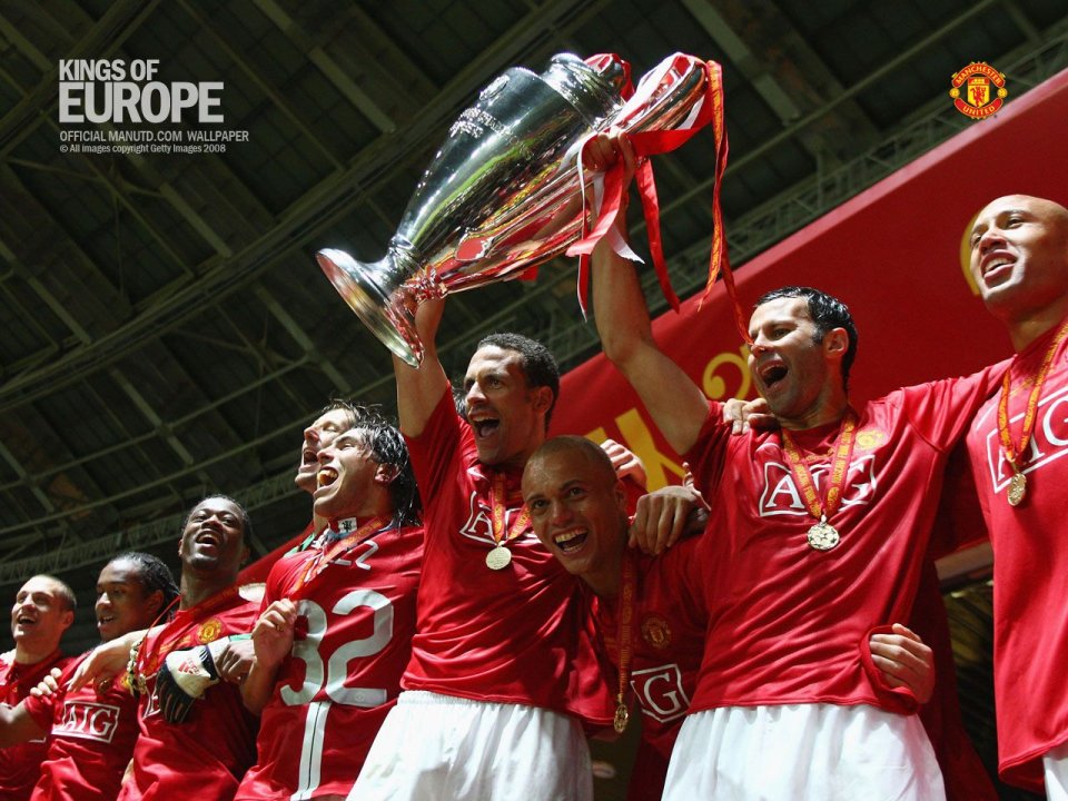 2008年曼联欧冠夺冠庆典合影