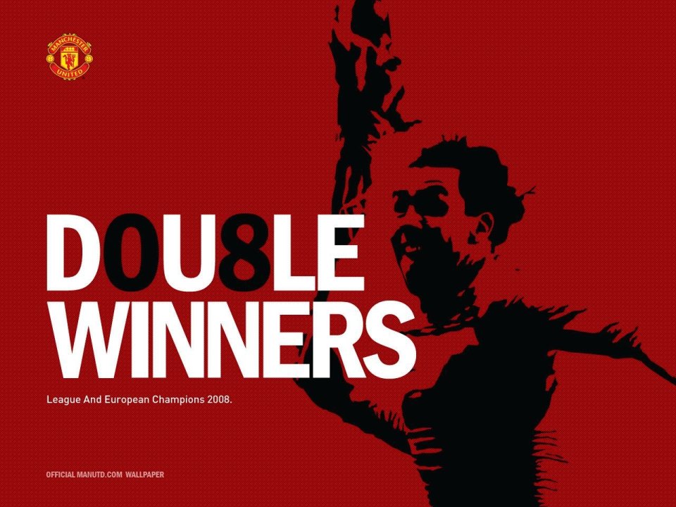 Manchester United 2008 Double Winners Commemorative Poster