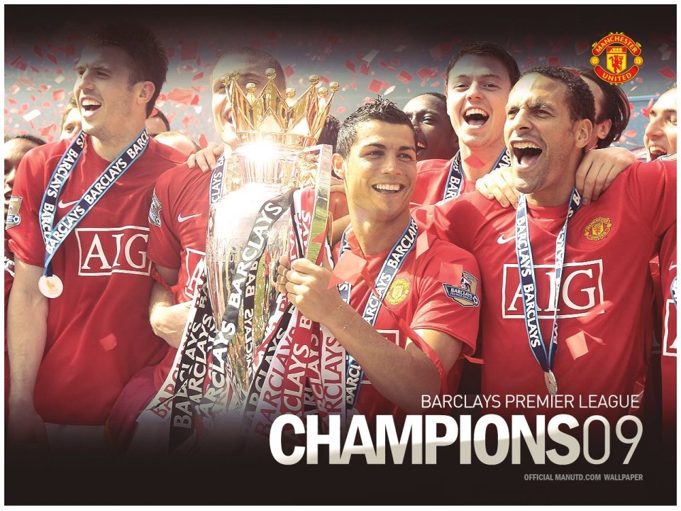 2009年曼彻斯特联英超夺冠庆祝合影纪念海报