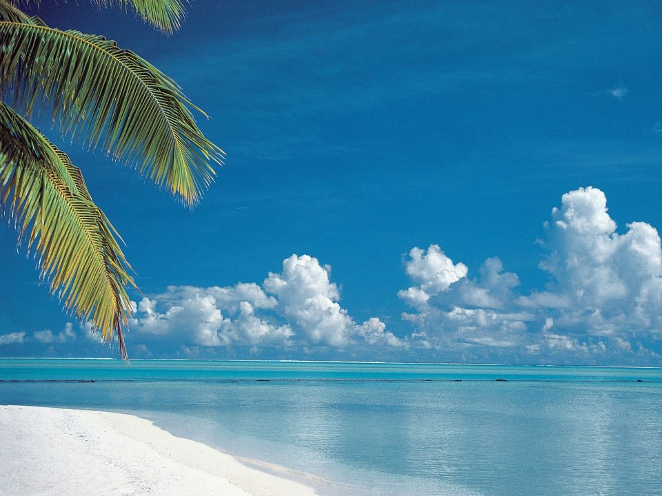 Tropical Beach Aitutaki Cook Islands