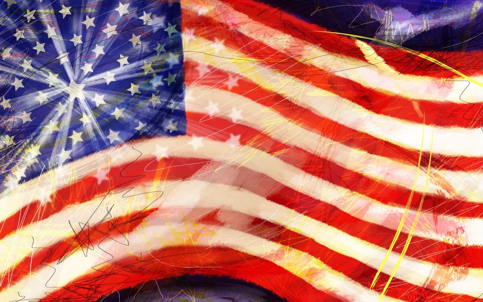 Graffiti Style US Flag Art Illustration