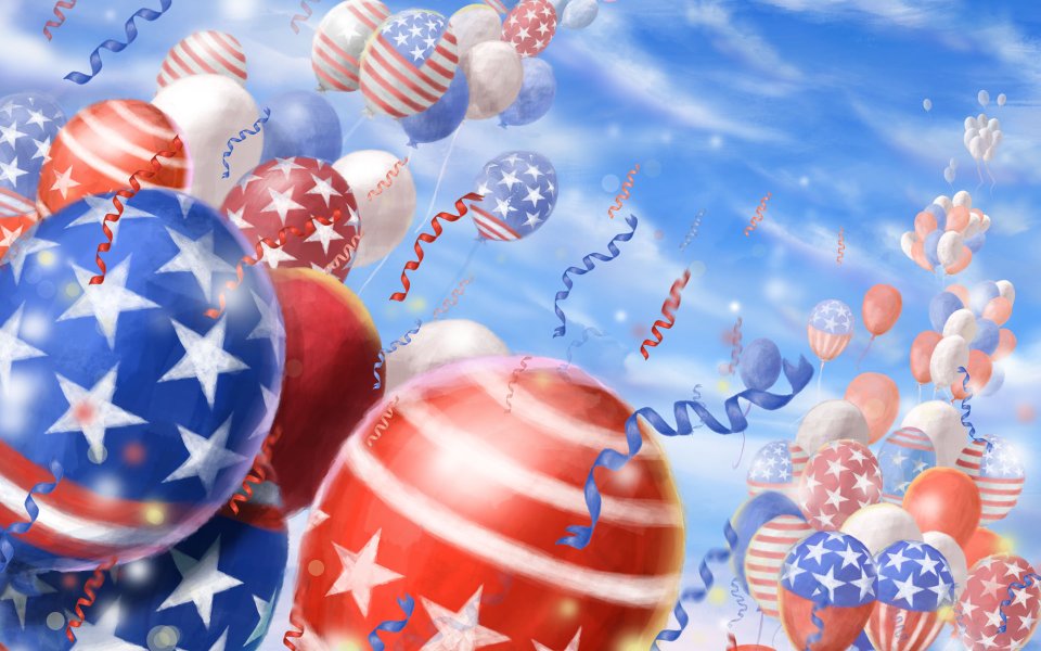 USA Independence Day Balloons Background