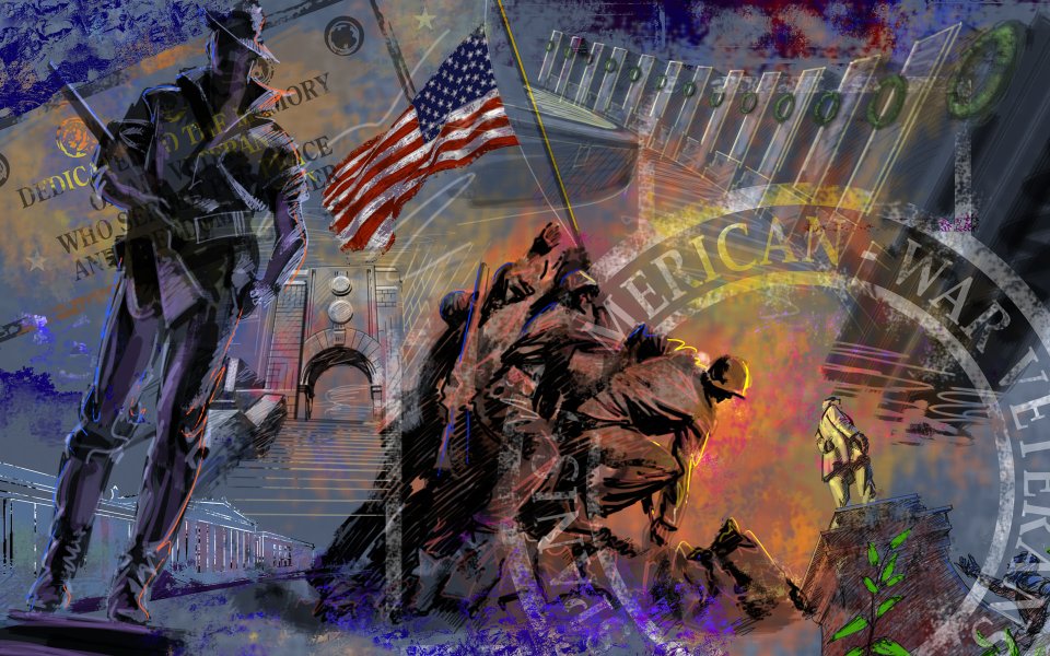 American Veterans Day Collage Wallpaper