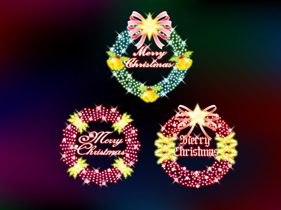 Vintage Vector Christmas Wreaths And Sparkling Lights Wallpaper