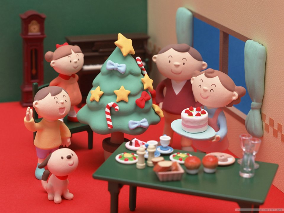 Claymation Christmas Family Gathering