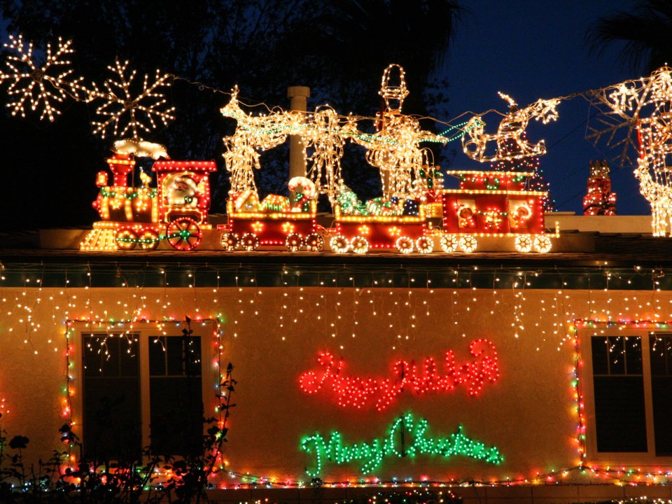 Christmas Train Roof Lights Decorations