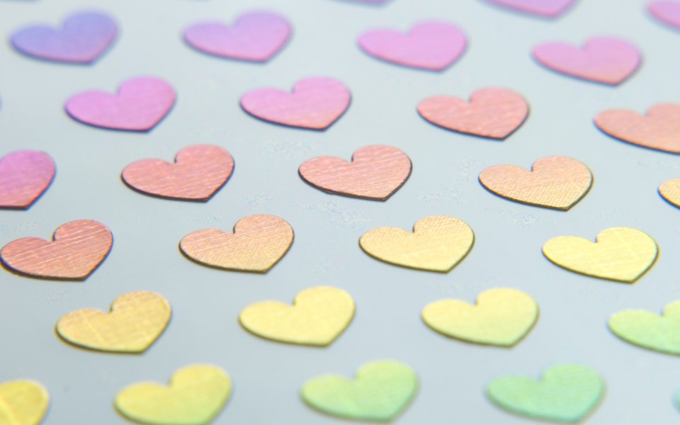 Rainbow Holographic Heart Foil Macro Photography