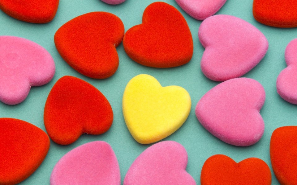 Colorful Heart Candy Close Up