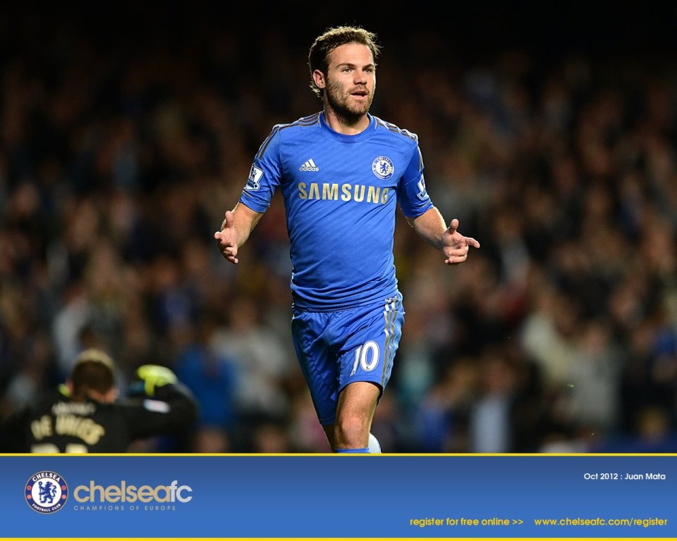 Juan Mata Chelsea FC Player Action Shot