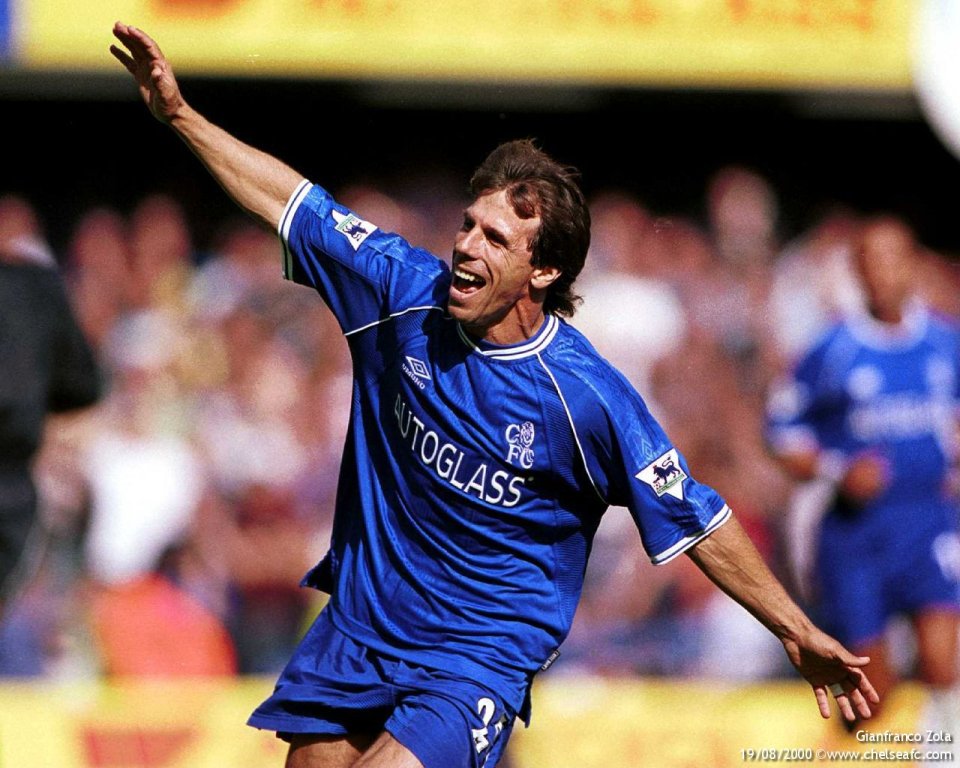 Gianfranco Zola Chelsea 2000 Premier League Goal Celebration