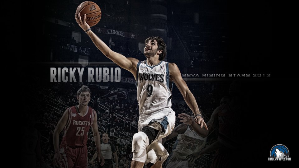 Ricky Rubio 明尼苏达森林狼队 2013年NBA全明星新秀赛上篮动作壁纸
