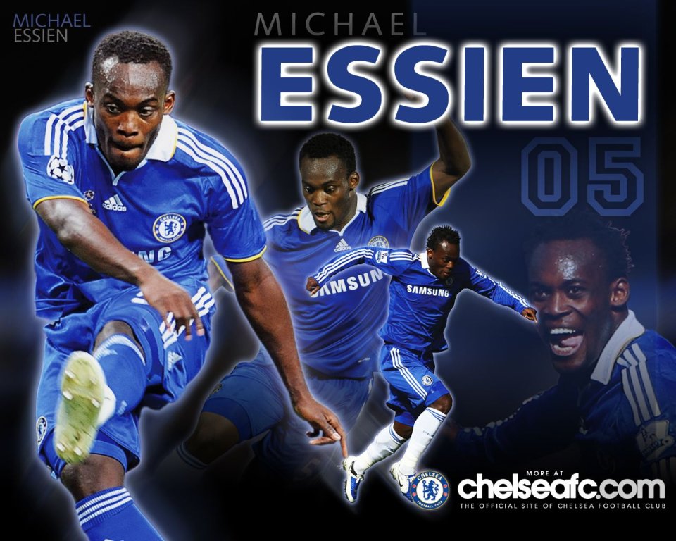 Michael Essien Chelsea FC Football Star Poster Wallpaper
