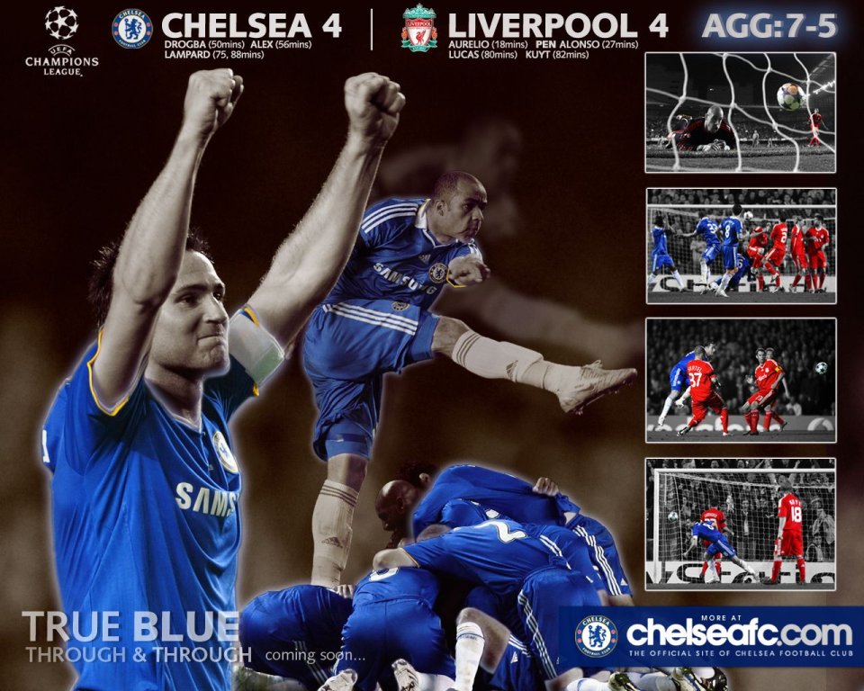 2009 Uefa Champions League Chelsea 4 4 Liverpool Match Poster