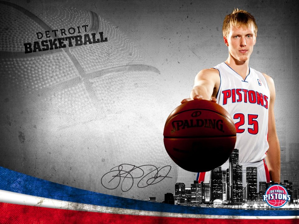 Detroit Pistons No.25 Player NBA Basketball Poster
