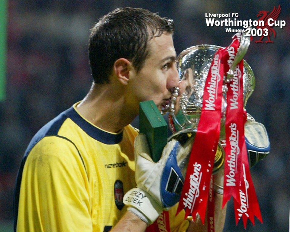 Jerzy Dudek Liverpool 2003 Worthington Cup Champion Trophy