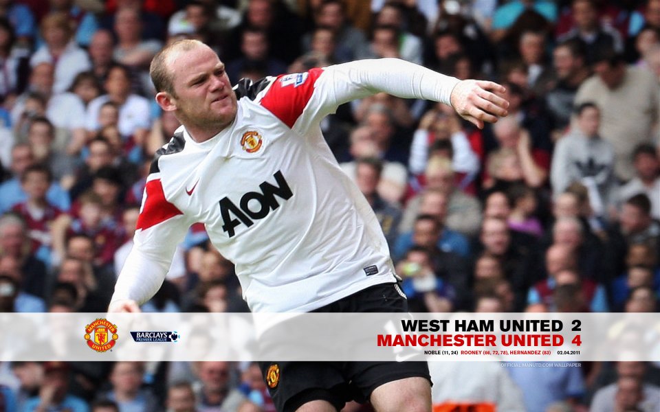 West Ham United 2 Manchester United 4 Rooney 2011 Premier League Wallpaper