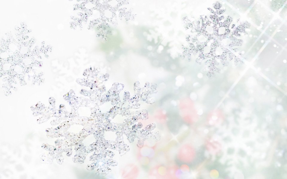 唯美梦幻冬季雪花光斑背景