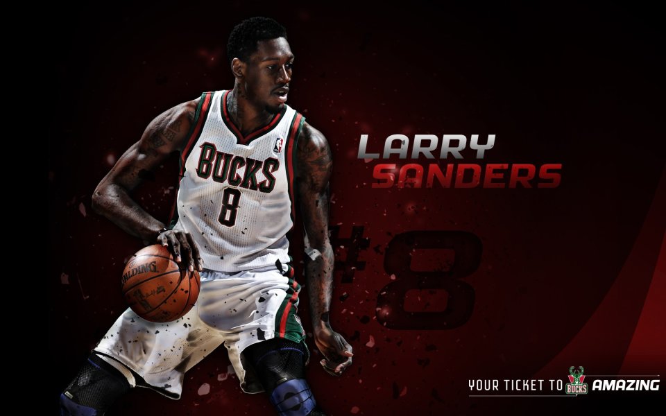 NBA Milwaukee Bucks Larry Sanders Basketball Wallpaper