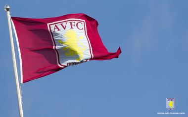 Aston Villa Football Club Flag Flying Under Clear Blue Sky