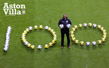 Aston Villa Player 100 Goals Celebration Football Pitch