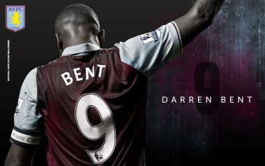 Aston Villa Player Darren Bent No.9 Jersey Official Wallpaper