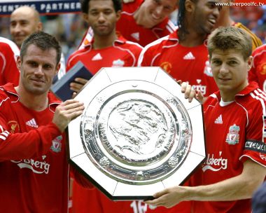 Liverpool Fc Gerrard Carragher Community Shield Trophy Photo