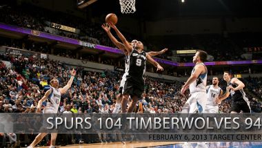 马刺104-94战胜森林狼 比赛精彩瞬间（2013年2月6日 Target Center）