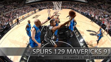 NBA圣安东尼奥马刺129-91战胜达拉斯独行侠比赛现场