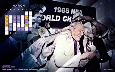 1985 Nba Championship Los Angeles Lakers Celebration March Wallpaper