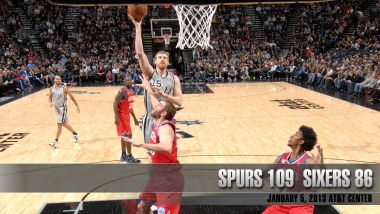 马刺109-76人86比赛现场扣篮瞬间