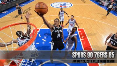 NBA圣安东尼奥马刺队对阵费城76人队比赛现场（2013年1月21日）