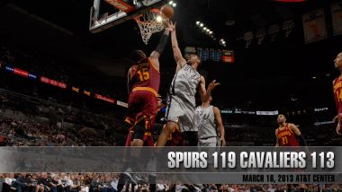 NBA圣安东尼奥马刺对克利夫兰骑士比赛现场（2013年3月16日）