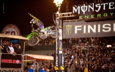 Motocross Rider Ryan Villopoto Jumping Finish Line