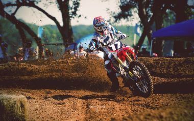 Motocross Rider Competition Freestone Dirt Track