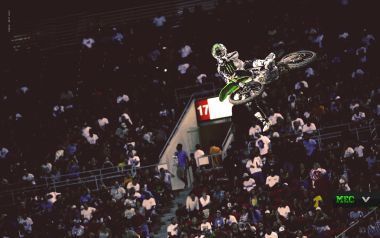 Motorcycle Stunt Aerial Jump Scene