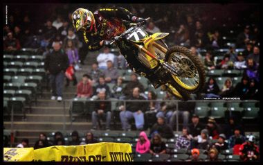 Oakland Motocross Rider Mid Air Jump