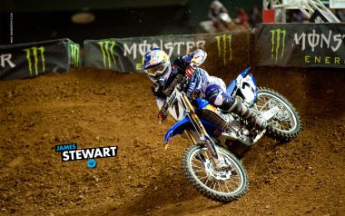 James Stewart Motocross Rider On Dirt Track