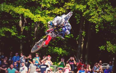 Unadilla Motocross Race Mid Air Jump Moment