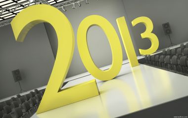 2013年黄色立体数字舞台背景图
