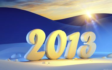 2013年新年金色数字3D艺术壁纸