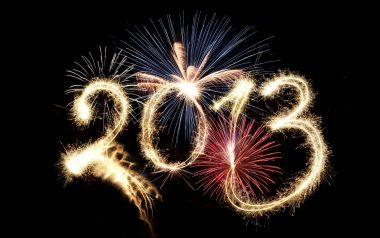 夜空光绘数字2013烟花庆祝壁纸