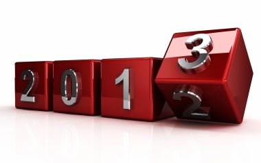 红色数字方块展示2013年新年倒计时