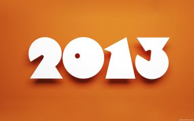 White 3D Numbers 2013 On Orange Background