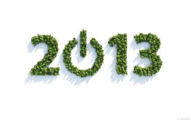 由茂密绿树组成的2013年数字艺术壁纸