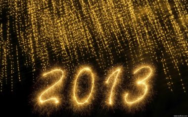 璀璨金色烟花光绘数字2013新年庆祝高清壁纸