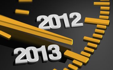 2012年迈向2013年新年倒计时时钟概念图